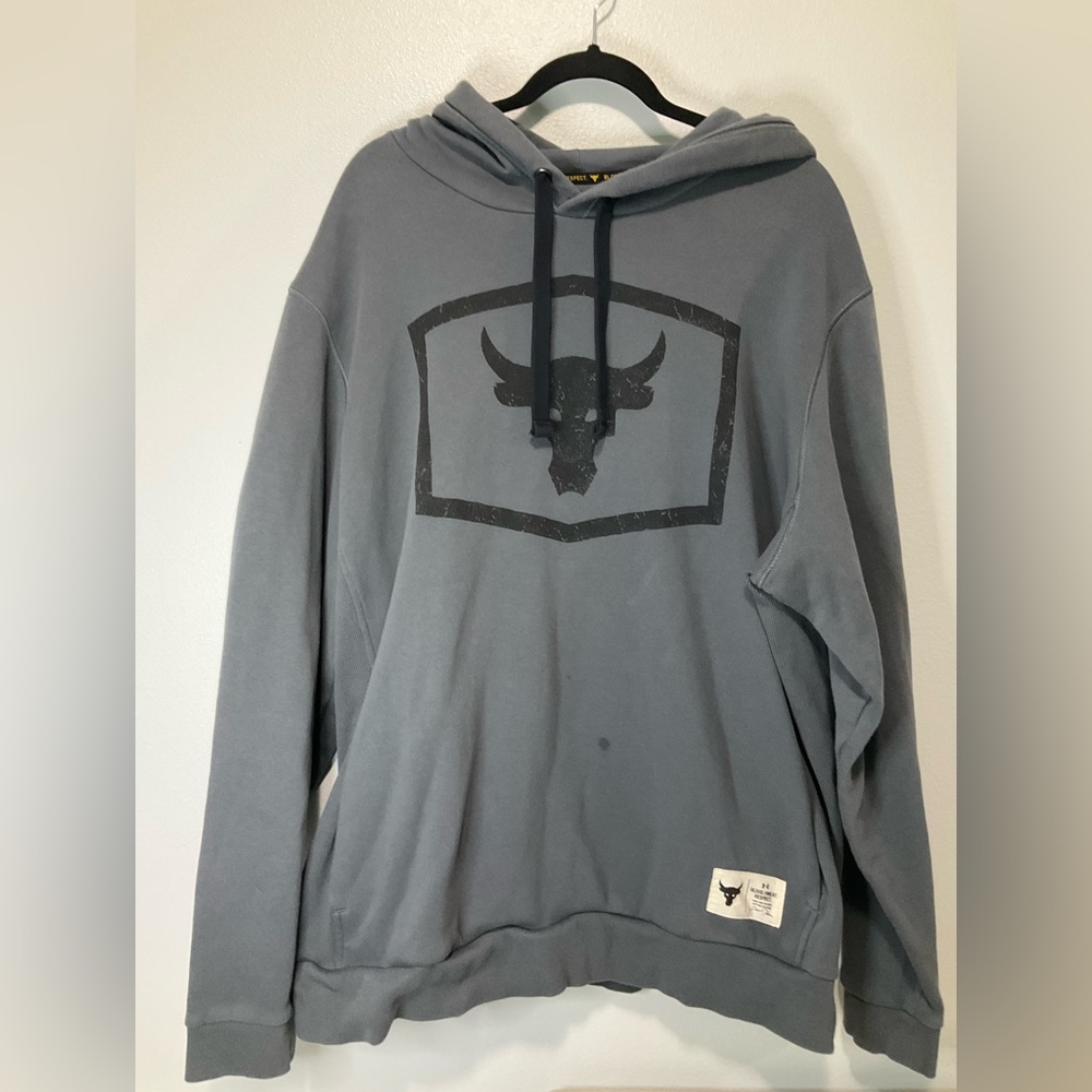 Under Armour Project Bull Blood Sweat Respect Dark Gray XXL Hoodie mens.